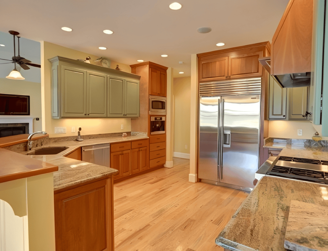 Contemporary kitchen design with granite countertops